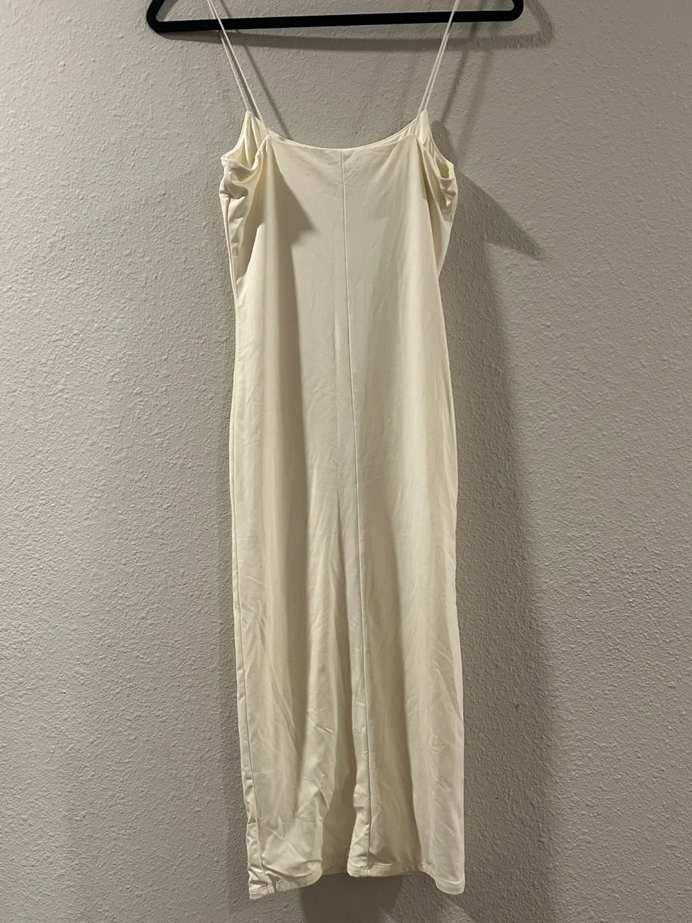 Forever 21 Cream Slip Midi Dress with Spaghetti Straps
